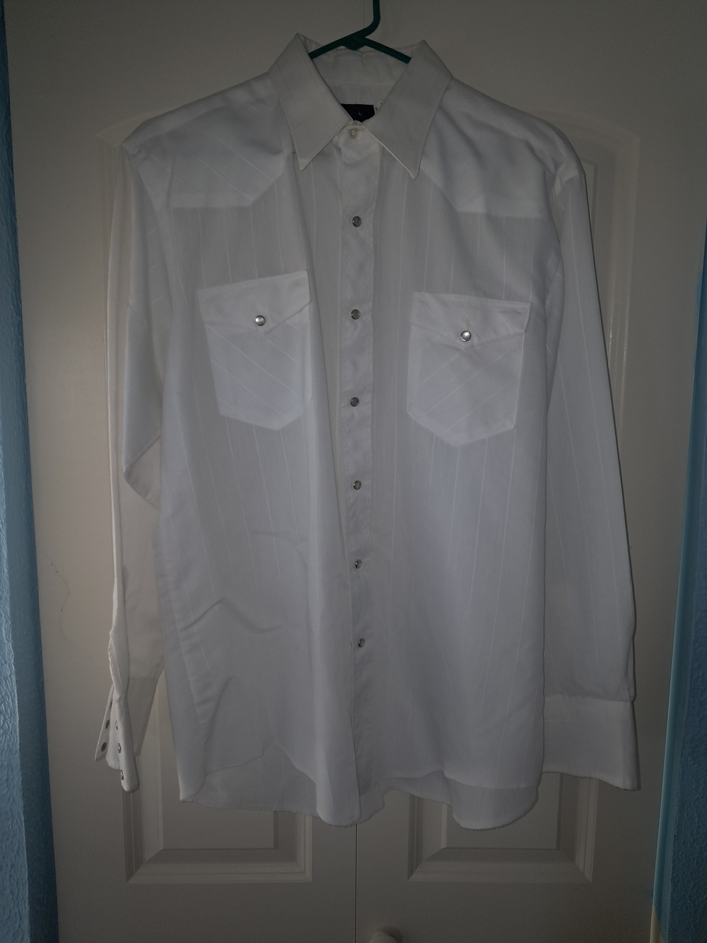 Wrangler White Long-Sleeve Western Dress Shirt